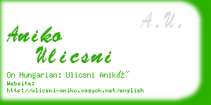 aniko ulicsni business card